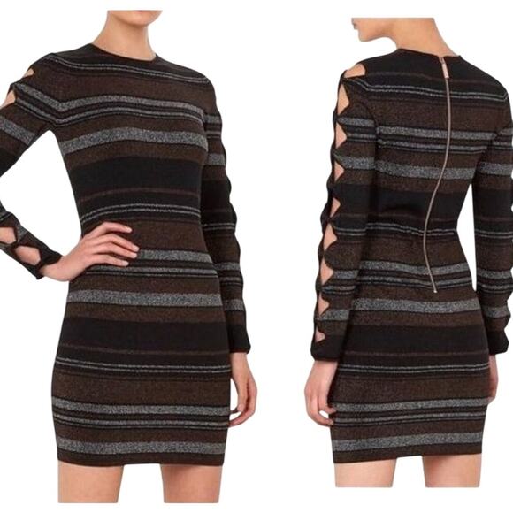 Ted Baker Simona Metallic Sparkle Bow Bodycon Dress Ted Size 3 Fits US Sizes 6-8 - Picture 6 of 13